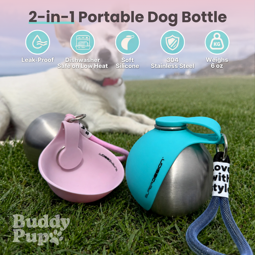 Dog Water Bottle with Bowl