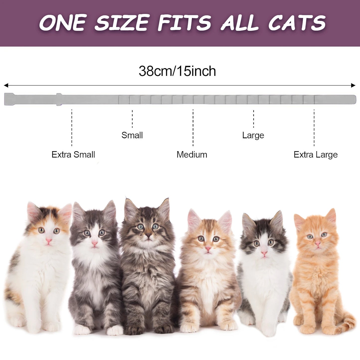 Pet Calming Collar For Cats Dogs Adjustable Anxiety Pheromone Reducing Pet Collar Lasting Natural Calm Relax Soothing Collars