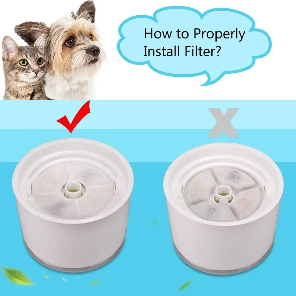 Replacement Activated Carbon Filter For Cat Water Drinking Fountain Replaced Filters For Pet Dog Flower Round Fountain Dispenser
