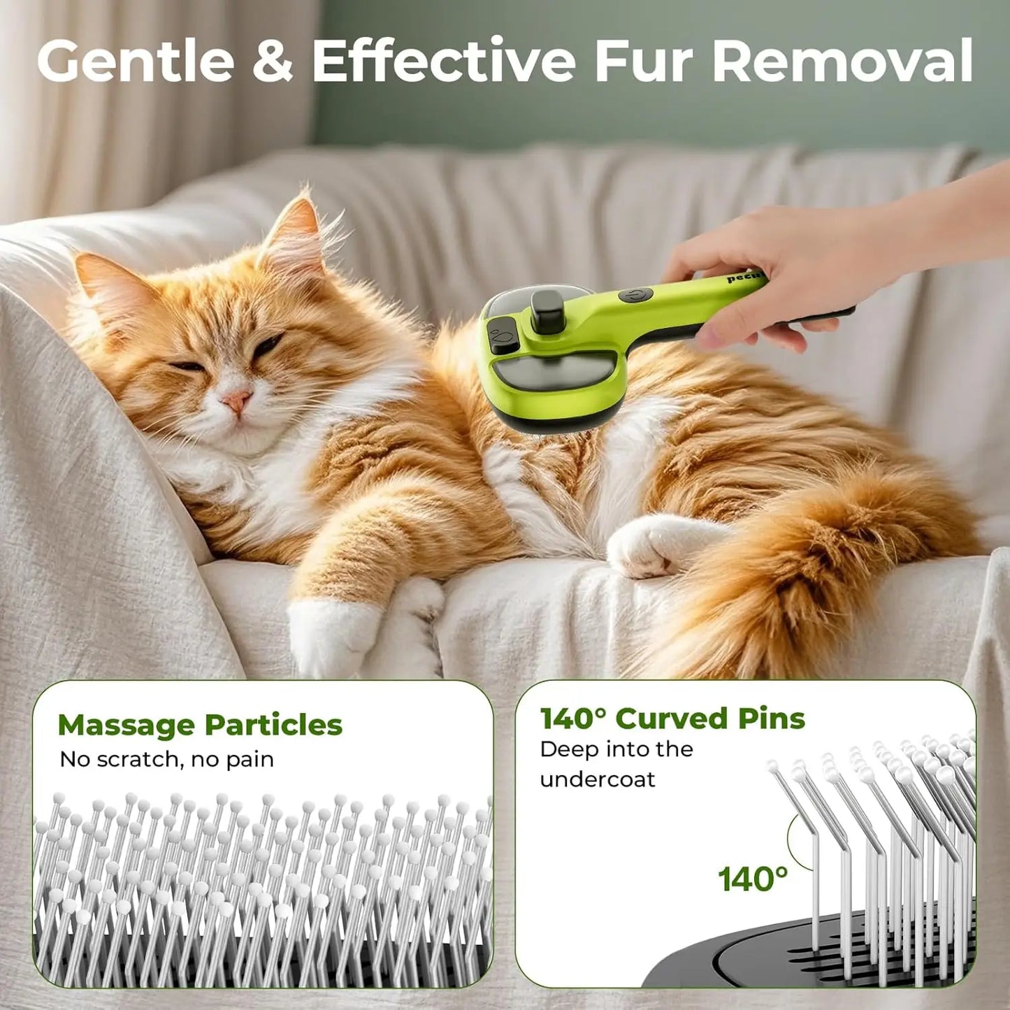 Steam Cat Brush with Self-Cleaning, 2 Spray Modes, Large Tank, Cool Mist for Shedding & Massaging